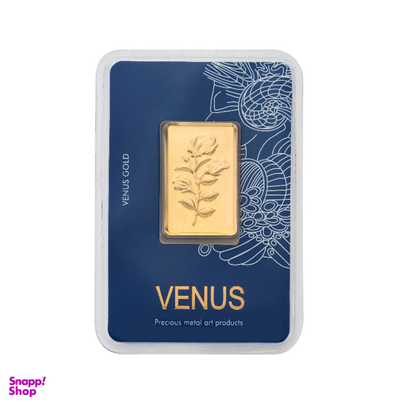 شمش طلا 18 عیار ونوس مدل نیک شمش طرح گل رز