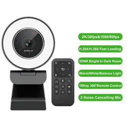 وب کم مدل 2K HDR 60fps Remote Control Ring Light
