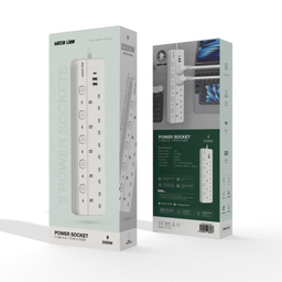 چندراهی برق گرین لاین مدل 2500W GNPOWS2USBWH رنگ سفید