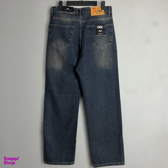 شلوار بگ مردانه طرح زارا کد 3675 رنگ آبی تیره