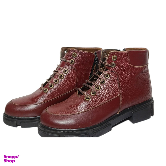 نیم بوت چرم طبیعی زنانه کد 271 رنگ سماقی