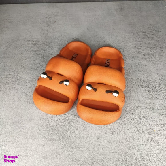 دمپایی دخترانه پاپا مدل حلزونی رنگ نارنجی