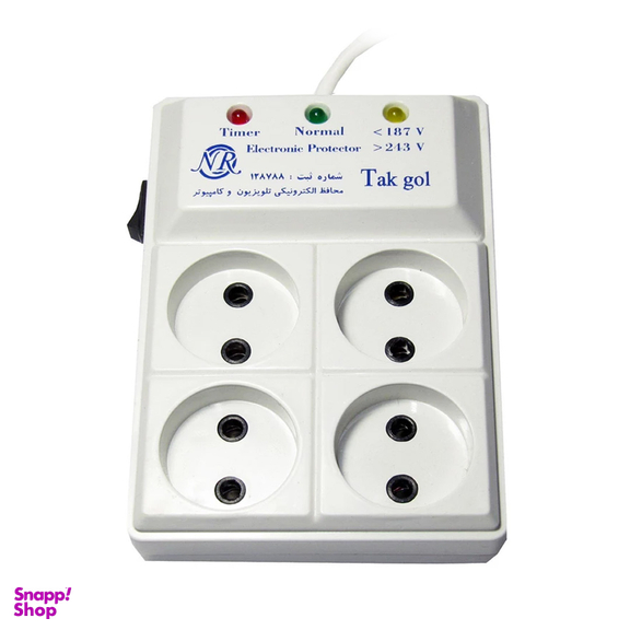 محافظ ولتاژ و چند راهی برق تک گل مدل Electronic 4 Sochets چهار خانه