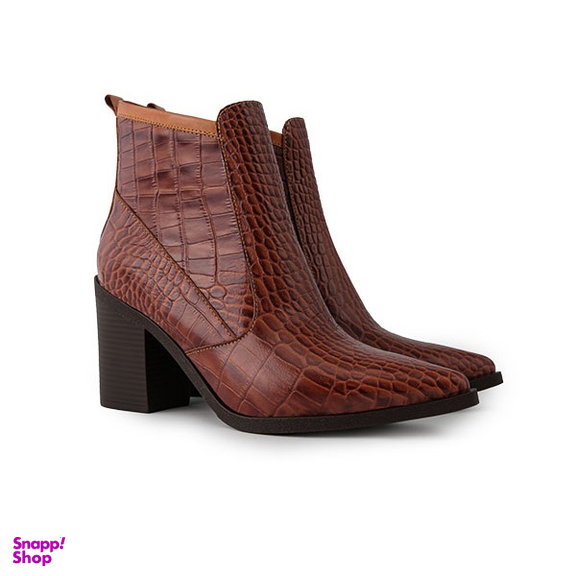 بوت زنانه چرم آگوست مدل 117002 CROCO B