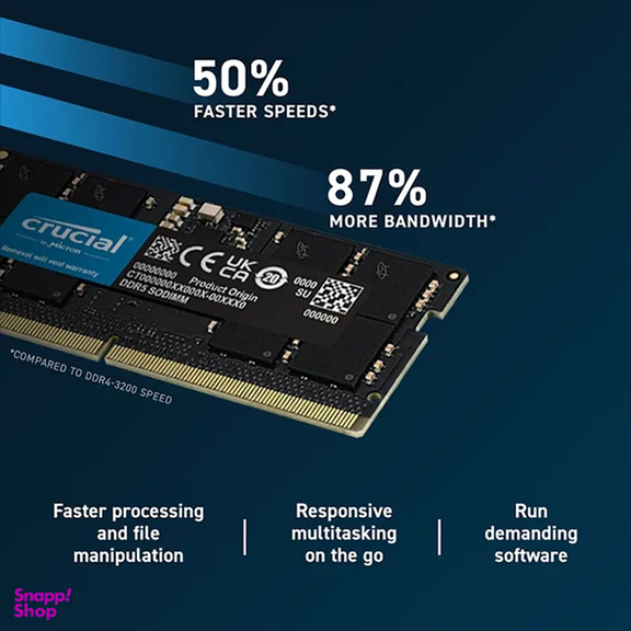 رم لپ تاپ DDR5 تک کاناله 4800 مگاهرتز CL40 کروشیال مدل CT16 ظرفیت 16 گیگابایت