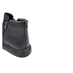 نیم بوت طبی مردانه چرم ریباری مدل Z10 رنگ مشکی