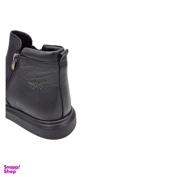 نیم بوت طبی مردانه چرم ریباری مدل Z10 رنگ مشکی