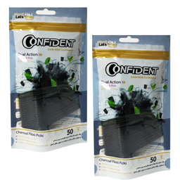 نخ دندان کانفیدنت مدل ذغال کد 001 مجموعه 2 عددی