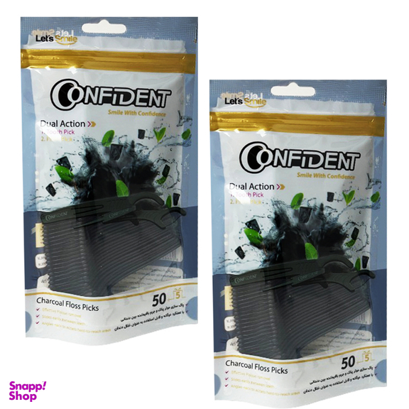 نخ دندان کانفیدنت مدل ذغال کد 001 مجموعه 2 عددی