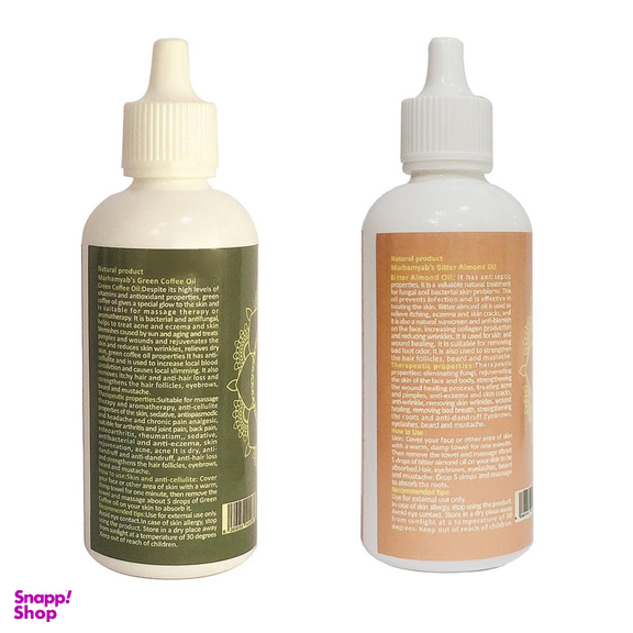 روغن تقویت کننده مو ، مژه و ابرو مرهم یاب مدل بادام تلخ و قهوه سبز حجم 80 میلی لیتر مجموعه 2 عددی