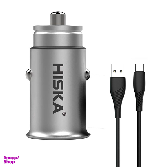 شارژر فندکی 18 وات هیسکا مدل HCC-308 به همراه کابل تبدیل USB-C