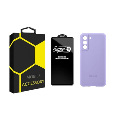 کاور گوشی موبایل مدل سیلیکونی مناسب سامسونگ Galaxy S21 Fe به همراه محافظ صفحه نمایش SuperD