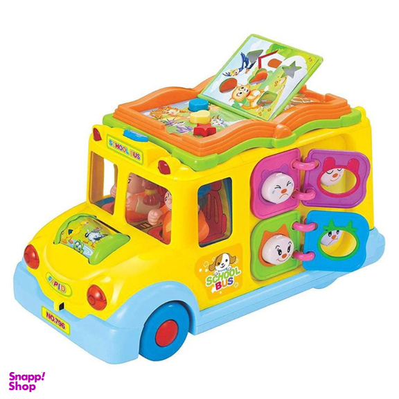 اسباب بازی موزیکال اتوبوس مدرسه هولی تویز مدل 796 Children Electric Bus Music Car