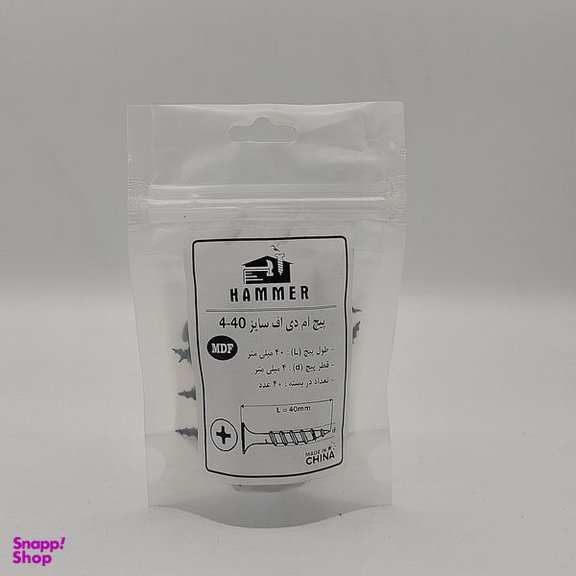 پیچ ام دی اف هامر مدل 4x40mm بسته 40 عددی