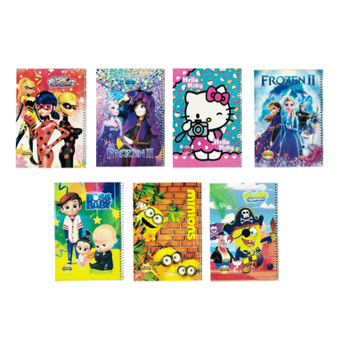 دفتر مشق 50 برگ سیمی طرح فانتزی کد M7 بسته 7 عددی