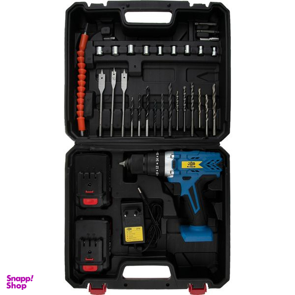 دریل پیچ گوشتی چکشی شارژی جاب مدل JBE-7721 مجموعه 34 عددی