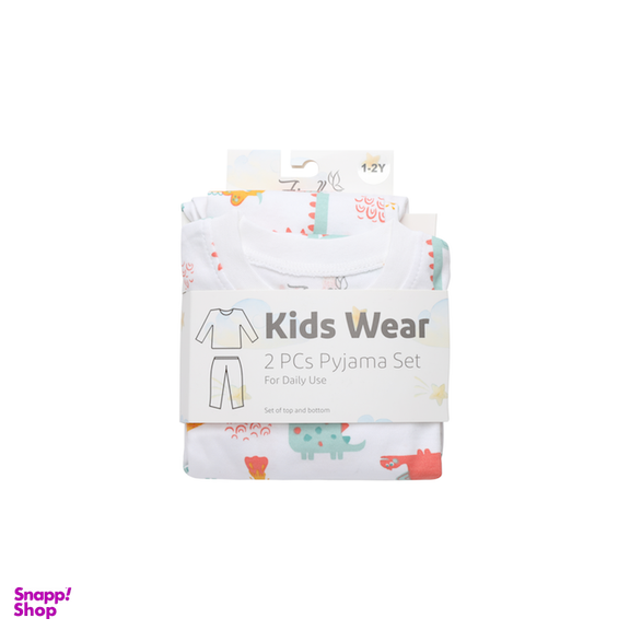 ست بلوز و شلوار طرح دایناسور کد 24204 رنگ نارنجی