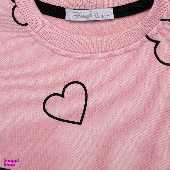 ست سویشرت آستین بلند و شلوار دخترانه فیورلا مدل قلب کد 35520