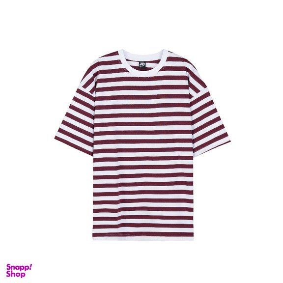 تیشرت زیگ مدل striped رنگ زرشکی