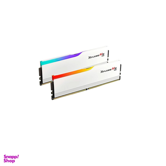 رم دسکتاپ جی اسکیل مدل RIPJAWS M5 RGB 5200MT WHITE C40 Dual ظرفیت ۳۲ گیگابایت بسته 2 عددی