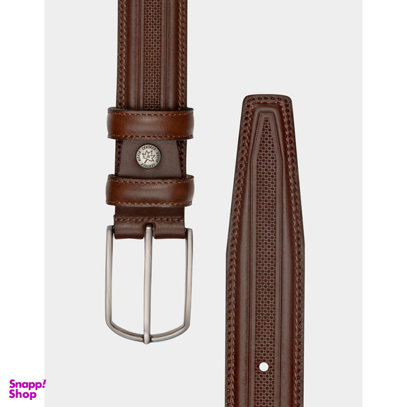 کمربند مردانه نوین چرم مدل دودوخت طرحدار کد SS-BT0702-2 سایز 110 سانتی متر