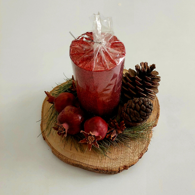 شمع کلاسیک مدل میوه های انار و کاج