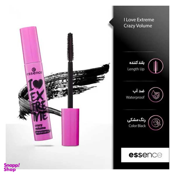 ریمل حجم دهنده اسنس مدل I Love Extreme Crazy Volume حجم ۱۲ میلی لیتر