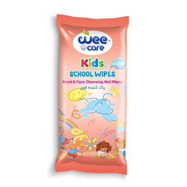 دستمال مرطوب و پاک کننده دست و صورت کودک وی کر مدل Kids Wipes بسته 12 عددی
