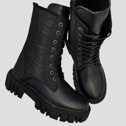 نیم بوت زنانه مدل کاپشنی بندی زیپی