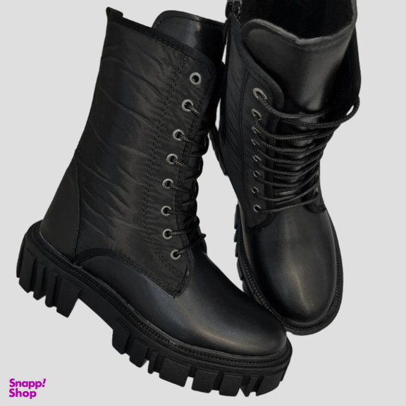 نیم بوت زنانه مدل کاپشنی بندی زیپی