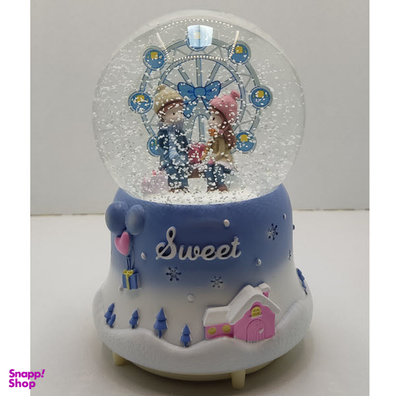 گوی موزیکال مدل پمپی و گردان طرح داستان عاشقانه برفی