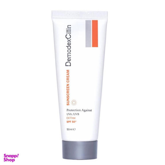 کرم ضد آفتاب دمودکسیلین مدل SPF50 فاقد چربی بی رنگ حجم 50 میلی لیتر