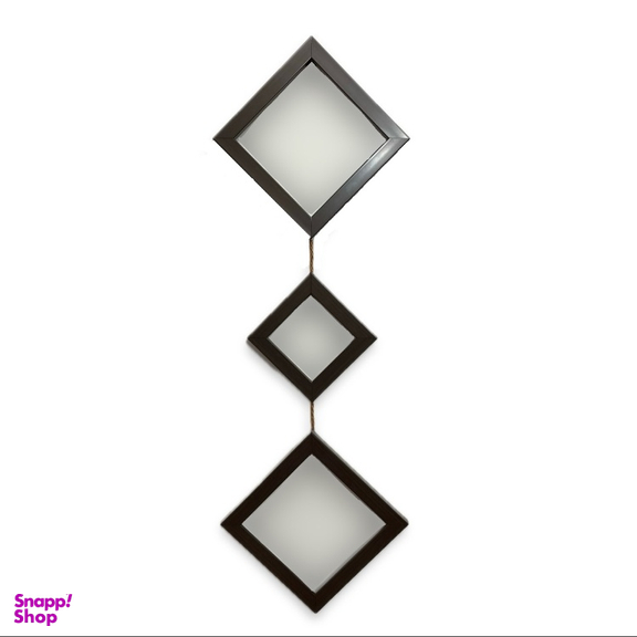 قاب آینه دکوراتیو مدل لوزی 3 تکه سایز 18×18 و 13×13 سانتیمتر