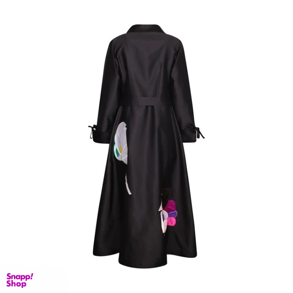 مانتو زنانه گره استایل مدل شب بو رنگ مشکی