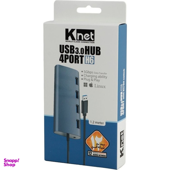 هاب USB 3.0 چهار پورت کی نت مدل H6 K-Huamh604