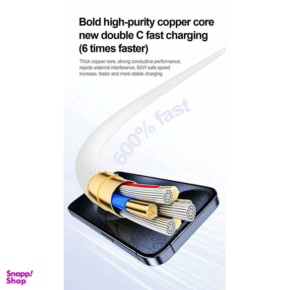کابل دیتا USB Type-C اوی مدل CL-219T 60W طول 1 متر