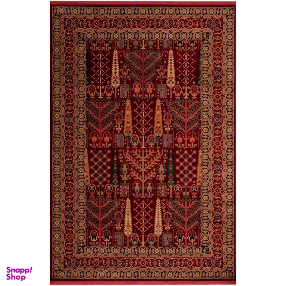 فرش ماشینی بزرگمهر کلکسیون آریا طرح 78117 رنگ شرابی