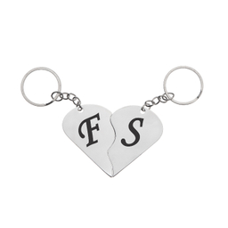 جاکلیدی گیلواره زراوشان مدل قلب دو تکه حرف F S