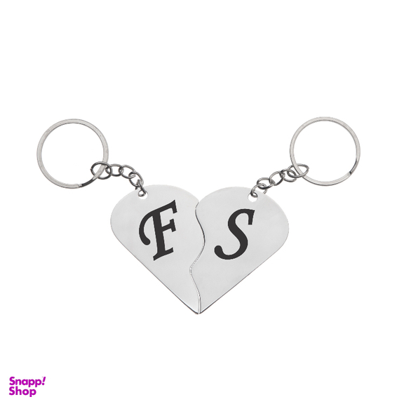 جاکلیدی گیلواره زراوشان مدل قلب دو تکه حرف F S