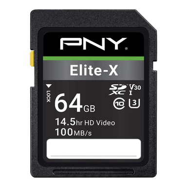 کارت حافظه پی ان وای مدل SDXC 64GB 100MB/S 4K ULTRA HD ظرفیت 64 گیگابایات