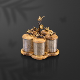 ست جا ادویه 5 پارچه گلدکیش طرح باترفلای مدل GK829823 به همراه استند