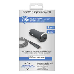 شارژر فندکی فورس مدل FPCACMFIN1.2MG به همراه کابل لایتنینگ