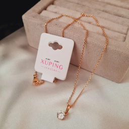 گردنبند زنانه ژوپینگ مدل تک نگین