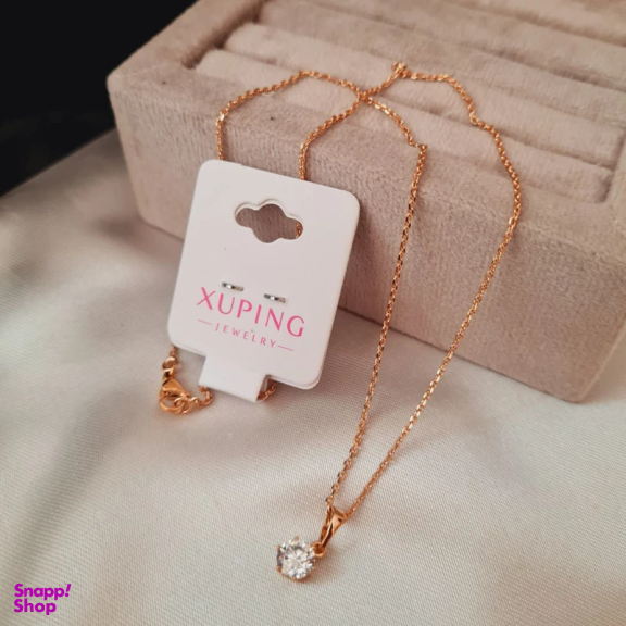 گردنبند زنانه ژوپینگ مدل تک نگین