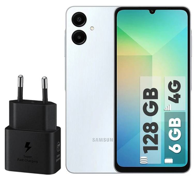 گوشی موبایل سامسونگ مدل Galaxy A06 دو سیم کارت ظرفیت 128 گیگابایت رم 6 گیگابایت به همراه شارژر 25 وات
