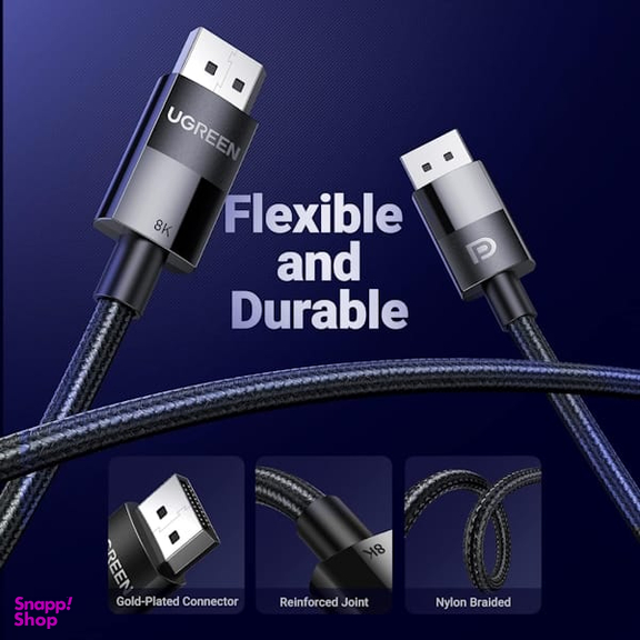 کابل DisplayPort 1.4 Male یوگرین مدل DP114 کد 80393 طول 3 متر