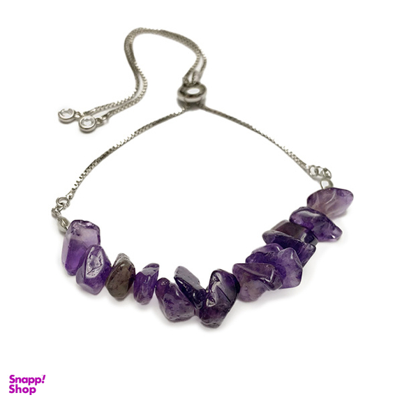 دستبند زنانه سنگ آمتیست سورا کد B001