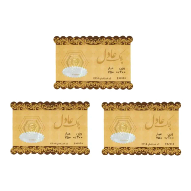 سکه گرمی 18 عیار داریم مدل عادل وزن 0.6 گرم بسته 3 عددی - 3 عدد سکه 0.2 گرمی