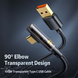 کابل تبدیل USB به USB-C مک دودو مدل CA-3381 90Transparent طول 1.8 متر