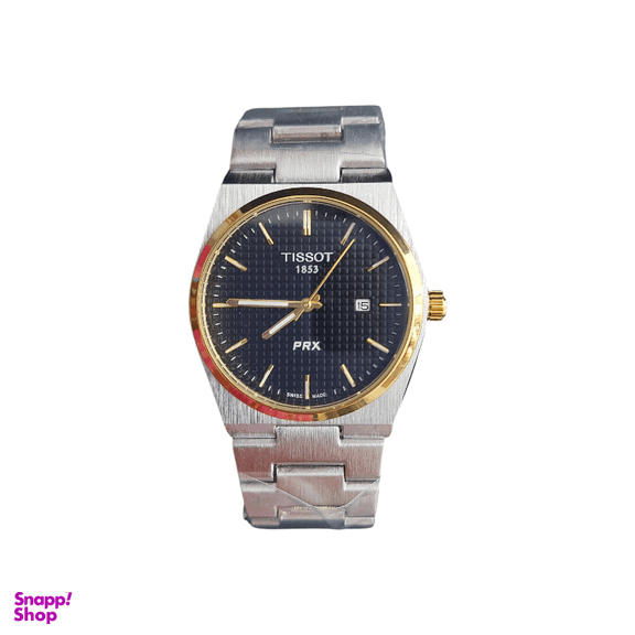 ساعت عقربه ای مردانه تیسوت مدل صفحه مشکی کد Mk_PRX4518